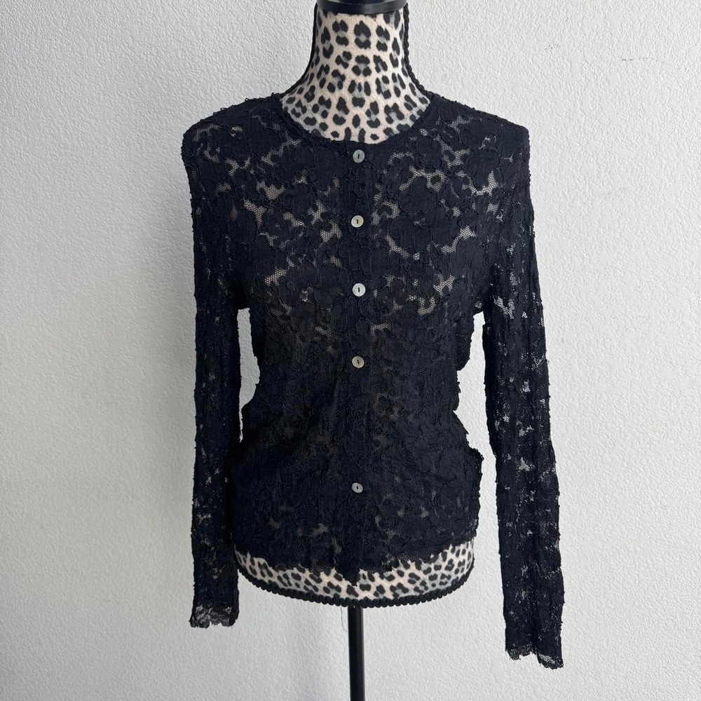California Style Black lace button up cardigan